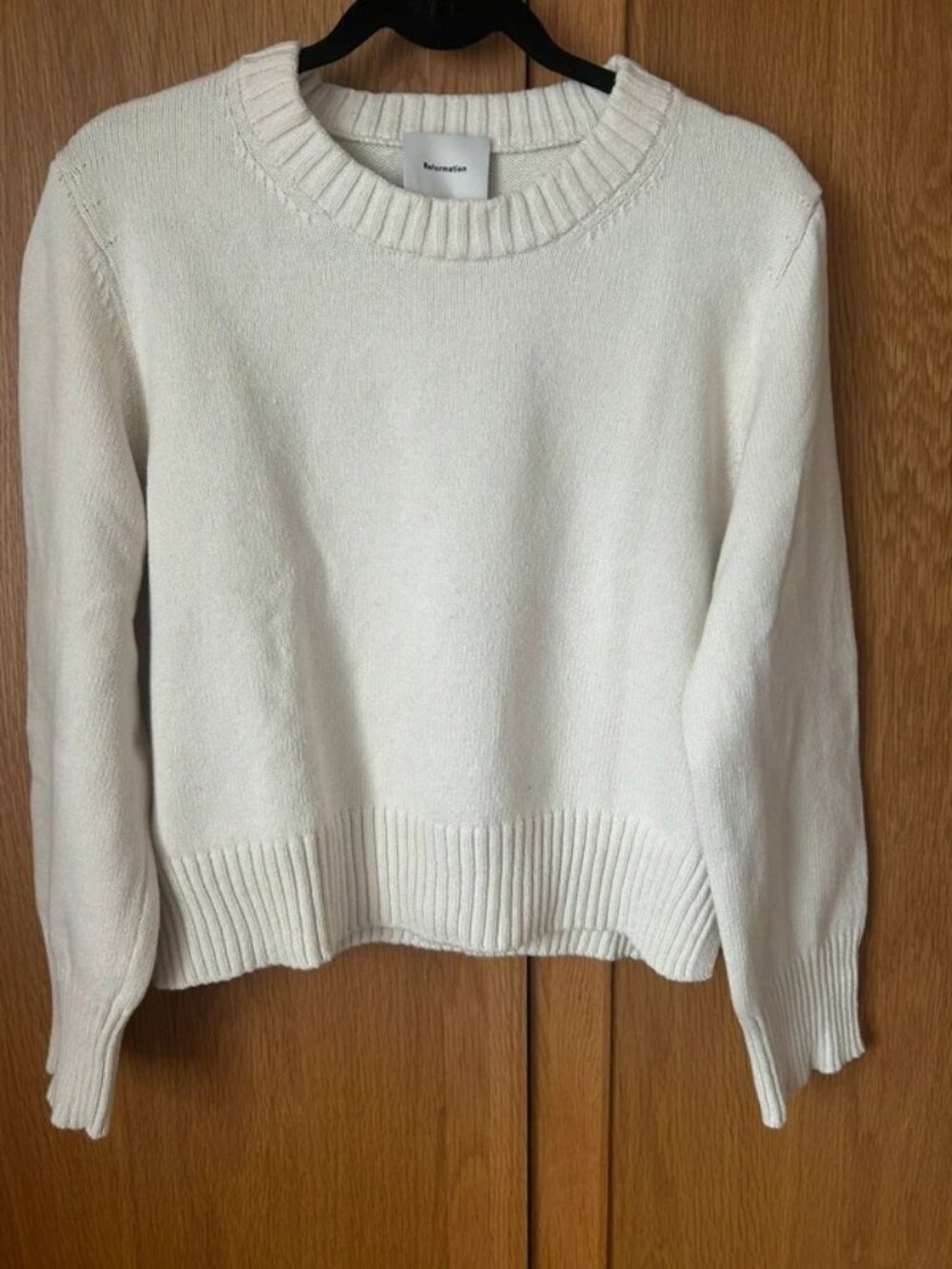Reformation Orianne Cream Cashmere Blend Sweater Size S